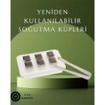 MiraLive Paslanmaz Çelikten Üretilmiş Metal Buz Küpü Seti ve Buz Klipsi - Renkli