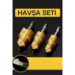 MiraLive Plastik Boru Kalemtraş Kademeli Boru Açma Pvc Pprc Boru Tamir Delme Genişletme Onarımı Için 3lü Havşa Seti - Renkli