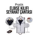 MiraLive Pratik Elbise Kılıfı Seyahat Çantası - Renkli - standart