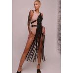 MiraLive Püsküllü Deri Ceket Harness, Püsküllü Seksi Deri Harness - BRF1014 - Siyah - L - XL