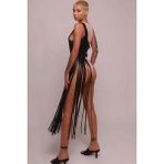 MiraLive Püsküllü Deri Ceket Harness, Püsküllü Seksi Deri Harness - BRF1014 - Siyah - S - M
