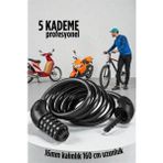 MiraLive Şifreli Bisiklet Kilidi 16 mm Kalınlık 200 cm Scooter Motosiklet Kilidi - Çelik Kablo 722481 - Çok Renkli