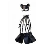 MiraLive Siyah Etek Deri Harness Detaylı Etek Zımbalı Mini Etek - BRF1313 - Taba
