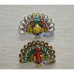 MiraLive Swarovski Taşlı Tavuskuşu Magnet - Renkli - standart