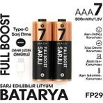 MiraLive Type-C Şarjlı 800MWH 1.5V Şarj Edilebilir 2’li Aaa Ince Pil - Lityum Iyon Batarya