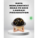 MiraLive USB Projeksiyon Gece Lambası ve Hava Nemlendirici – Aromaterapi Destekli, Taşınabilir Mini - Çok Renkli