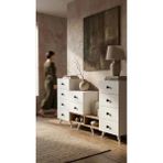 Miramob 10 Çekmeceli ve 2 Bölmeli Modern Şifonyer Geniş Konsol Saklama Ünitesi Safir Meşe Beyaz