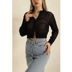miratriko cift yön fermuarlı ajurlu yazlık hırka-modern trend%100 pamuk