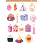 Miray Craft 1 Sayfa Mum Temalı 12*17 cm Sticker /scrapbook, Bullet Journal, Planlayıcı, Defter - CNDLE002