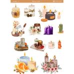 Miray Craft 1 Sayfa Mum Temalı 12*17 cm Sticker /scrapbook, Bullet Journal, Planlayıcı, Defter - CNDLE003