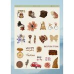 Miray Craft VİNTAGE TEMALI 12*17 CM STİCKER/BULLET JOURNAL, SCRAPBOOK, AJANDA, PLANLAYICI, DEFTER İÇİN
