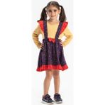 Miray Pazen Çocuk Sonbahar ve Kışlık Salopet Etek Çıtır Desen Mor Mor - 2 - 3 Yaş