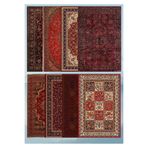 MirayDesign 17'li Otantik Halı Desen Yapışkanlı Scrapbook Kağıt Set (3 ADET 11*21CM VE 14 ADET A5 BOYUTUNDA)