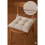 Mirayra 40X40 cm Bağcıklı Sandalye Minderi - Dekoratif Yumuşak Mutfak, Bahçe ve Balkon Minderi - 40 x 40 cm - Vizon