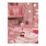 MİRAZ TASARIM MİNİ Kirazlı Telefon Charmı Kawaii Cherry Phone Charm Kamera Charmı Çanta Charmı Y2K Aksesuar Kore Tarzı Telefon Süsü