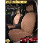 Mircem Citroen C4 Uyumlu 2'Li Süet Oto Koltuk Minderi | Terletmez | Universal | Oto Aksesuar | A1 Kahverengi