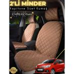 Mircem Hyundai İ10 Uyumlu 2'Li Süet Oto Koltuk Minderi | Terletmez | Universal | Oto Aksesuar | A1 Kahverengi