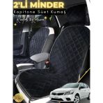 Mircem Kia Ceed Uyumlu 2'Li Süet Oto Koltuk Minderi | Terletmez | Universal | Oto Aksesuar | A2 Siyah