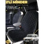Mircem Lada Niva Uyumlu 2'Li Süet Oto Koltuk Minderi | Terletmez | Kolay Montaj | Oto Aksesuar | A2