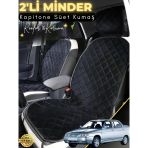 Mircem Lada Vega Uyumlu 2'Li Süet Oto Koltuk Minderi | Terletmez | Universal | Su Geçirmez | A2 Siyah