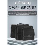 Mircem Oto Bagaj Çantası 3'Lü (S,M,L) Cırtlı Keçe Kumaş - Geniş Hacimli,Dayanıklı,Araç İçi Düzenleyici | A5
