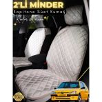 Mircem Peugeot 106 Uyumlu 2'Li Süet Oto Koltuk Minderi | Terletmez | Universal | Oto Aksesuar | A4 Bej