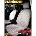 Mircem Peugeot 308 Uyumlu 2'Li Süet Oto Koltuk Minderi | Terletmez | Kolay Montaj | Oto Aksesuar | A4 Bej