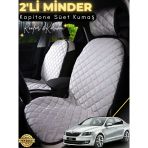 Mircem Skoda Octavia 3 Uyumlu 2'Li Süet Oto Koltuk Minderi | Terletmez | Universal | Oto Aksesuar | A3 Gri
