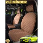 Mircem Skoda Octavia 4 Uyumlu 2'Li Süet Oto Koltuk Minderi | Terletmez | Universal | Oto Aksesuar | A1 Kahverengi