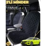 Mircem Skoda Octavia 4 Uyumlu 2'Li Süet Oto Koltuk Minderi | Terletmez | Universal | Oto Aksesuar | A2 Siyah