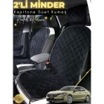 Mircem Skoda Super B B9 Uyumlu 2'Li Süet Oto Koltuk Minderi | Terletmez | Kolay Montaj | Oto Aksesuar | A2 Siyah