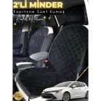 Mircem Toyota Corolla Se Hatchback Uyumlu 2'Li Süet Oto Koltuk Minderi | Universal | Oto Aksesuar | A2 Siyah