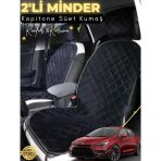 Mircem Toyota Corolla Se Sedan Uyumlu 2'Li Süet Oto Koltuk Minderi | Universal | Oto Aksesuar | A2 Siyah