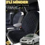 Mircem Toyota Corolla Uyumlu 2'Li Süet Oto Koltuk Minderi | Terletmez | Universal | Oto Aksesuar | A2 Siyah