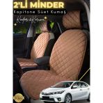 Mircem Toyota Corolla Uyumlu 2'Li Süet Oto Koltuk Minderi | Terletmez | Universal | Oto Aksesuar | A5 Kahverengi