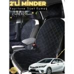 Mircem Toyota Corolla Uyumlu 2'Li Süet Oto Koltuk Minderi | Terletmez | Universal | Oto Aksesuar | A6 Siyah