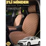 Mircem Toyota Corolla Uyumlu 2'Li Süet Oto Koltuk Minderi | Terletmez | Universal | Oto Aksesuar | A9 Kahverengi