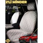 Mircem Toyota Rav 4 Uyumlu 2'Li Süet Oto Koltuk Minderi | Terletmez | Universal | Oto Aksesuar | A8 Bej