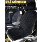Mircem Volkswagen Jetta Uyumlu 2'Li Süet Oto Koltuk Minderi | Terletmez | Universal | Oto Aksesuar | A10 Siyah