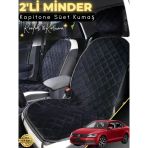 Mircem Volkswagen Jetta Uyumlu 2'Li Süet Oto Koltuk Minderi | Terletmez | Universal | Oto Aksesuar | A6 Siyah