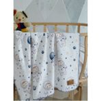 Mircotton Polar Baskılı Bebek Battaniyesi 85X110 cm Astronot