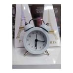 Mirdiya Beyaz Renk Mini Masaüstü Analog Dekoratif Çalar Saat Masa Saati 5654
