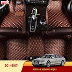 Miren Audi A8 2011-2017 Sedan 5 Kişili 5d Havuzlu Suni Deri Oto Paspas - Kahverengi