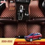 Miren Hyundai Santa Fe 2010-2012 7 Kişili Uyumlu 5d Havuzlu Suni Deri Oto Paspas - Kahverengi