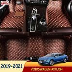 Miren Volkswagen Arteon 2019-2021 Uyumlu 5d Havuzlu Suni Deri Oto Paspas - Kahverengi