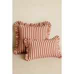 Mirilliahome 2’li Çizgili Fırfırlı Keten Kırlent Kılıfı Seti – 43x43 ve 50x30 cm
