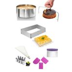 Mirilliahome 8 Adet Paslanmaz Çelik Yuvarlak Kek Kalıbı Çember Kek Kalıbı Kare Dikdörtgen Pasta Kalıbı