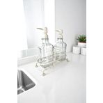 Mirilliahome Metal Standlı Sabunluk Seti, Ikili Sabunluk Set, Standlı Sıvı Sabunluk - Cam