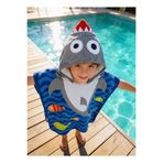 mirkidsclub Unisex Çocuk Panço Havlu Kapüşonlu Plaj & Banyo Havlusu %100 Pamuk Hızlı Kuruyan Yumuşak Kumaş