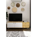 Mirobi Leder Modern Dekoratif TV Ünitesi Televizyon Sehpası Atlantik Çam 160 cm